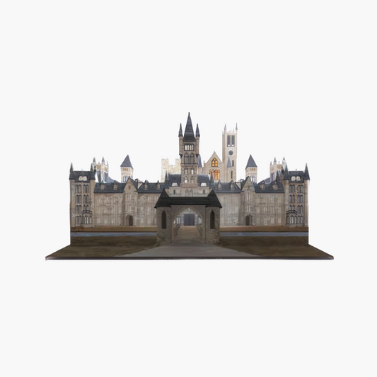 Acryl-Diorama des Campus zur Dunbridge Academy-Reihe bei Buchserien.de