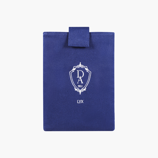 Buchhülle zur Dunbridge Academy-Reihe mit Logo-Motiv in Blau bei Buchserien.de