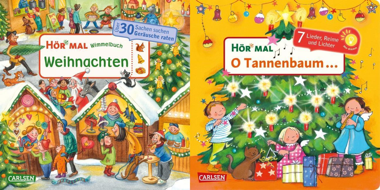 Hör mal: Wimmelbuch Weihnachten + O Tannenbaum im Set + 1 exklusives Postkartenset