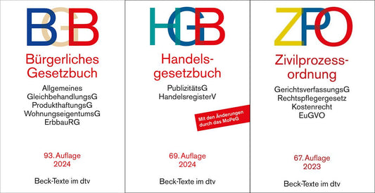 BGB / HGB / ZPO in der je aktuellen Auflage im Set