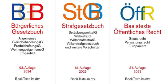 BGB / StGB / ÖffR in der je aktuellen Auflage im Set