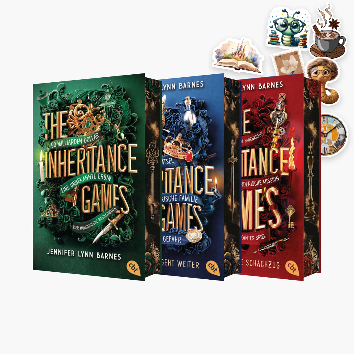The Inheritance Games von Jennifer Lynn Barnes - Farbschnitt-Edition Band 1-3 bei Buchserien.de mit exklusivem Stickerset