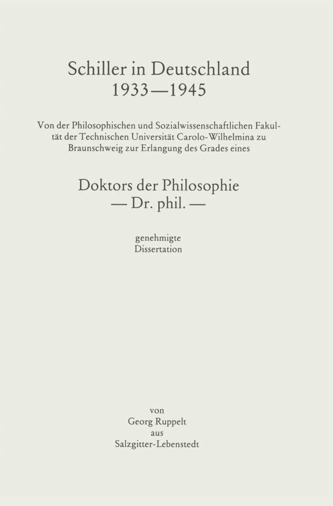 Schiller in Deutschland 1933-1945