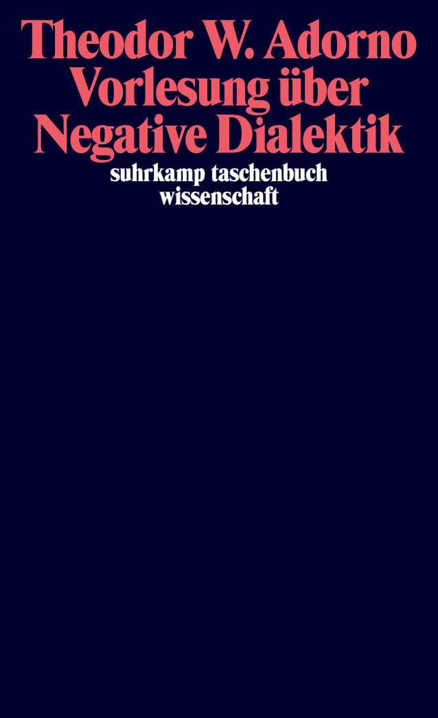 Buchcover: Vorlesung über Negative Dialektik