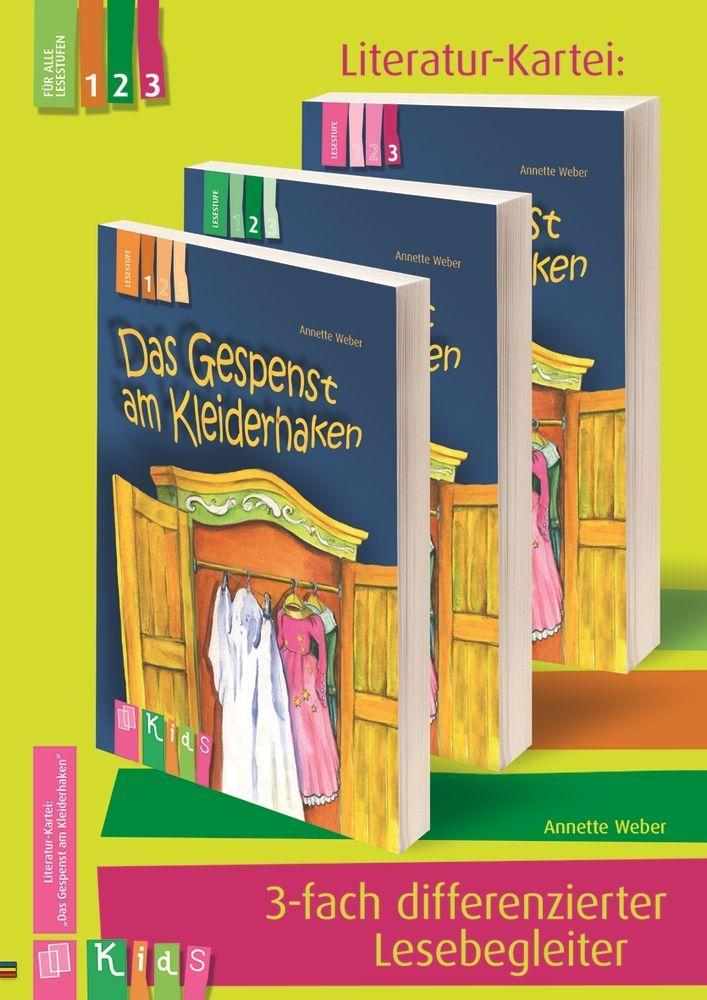 KidS - Literatur-Kartei: \"Das Gespenst am Kleiderhaken\"  3-fach differenzierter Lesebegleiter