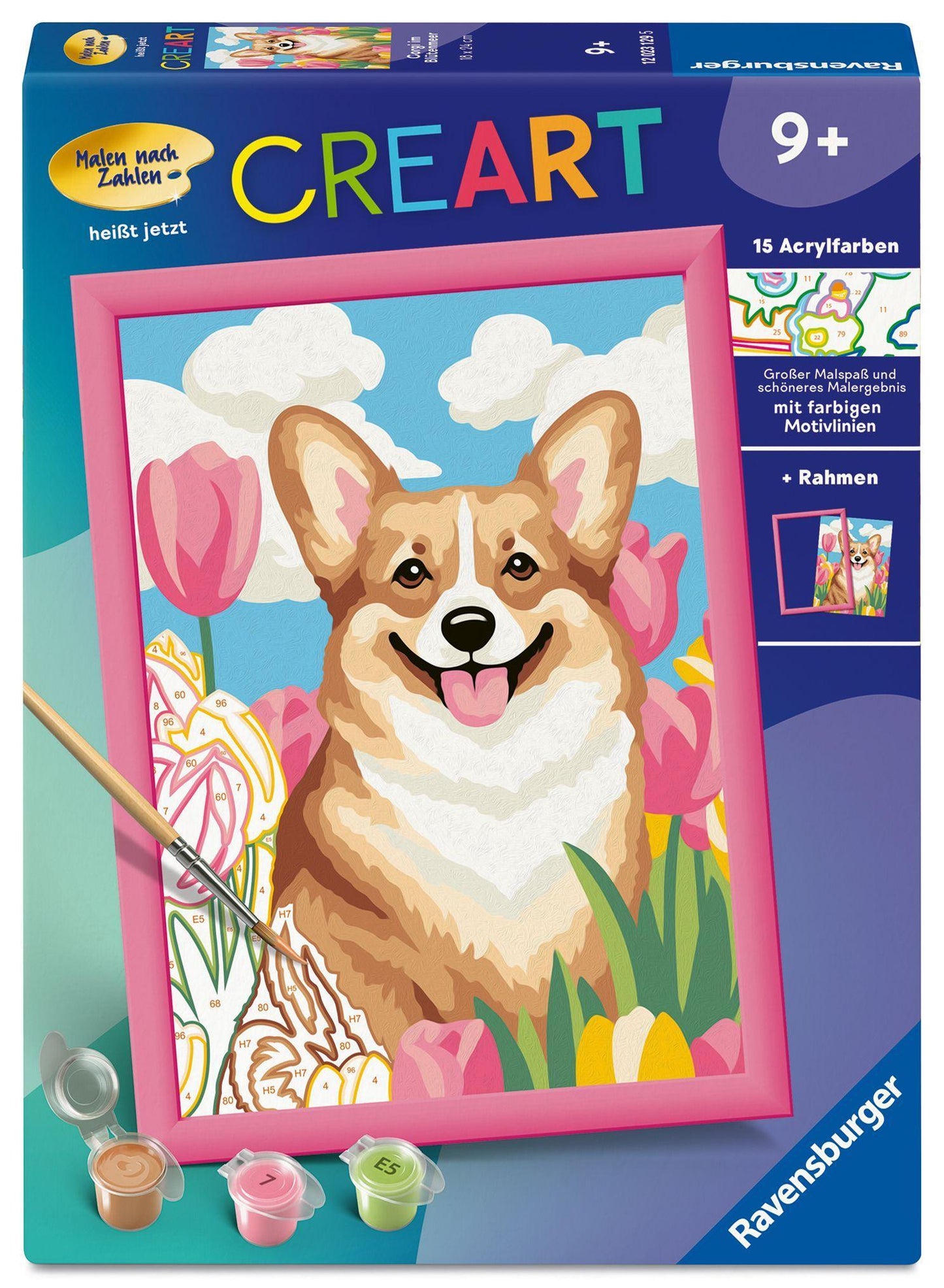 CreArt - Corgi im Blütenmeer