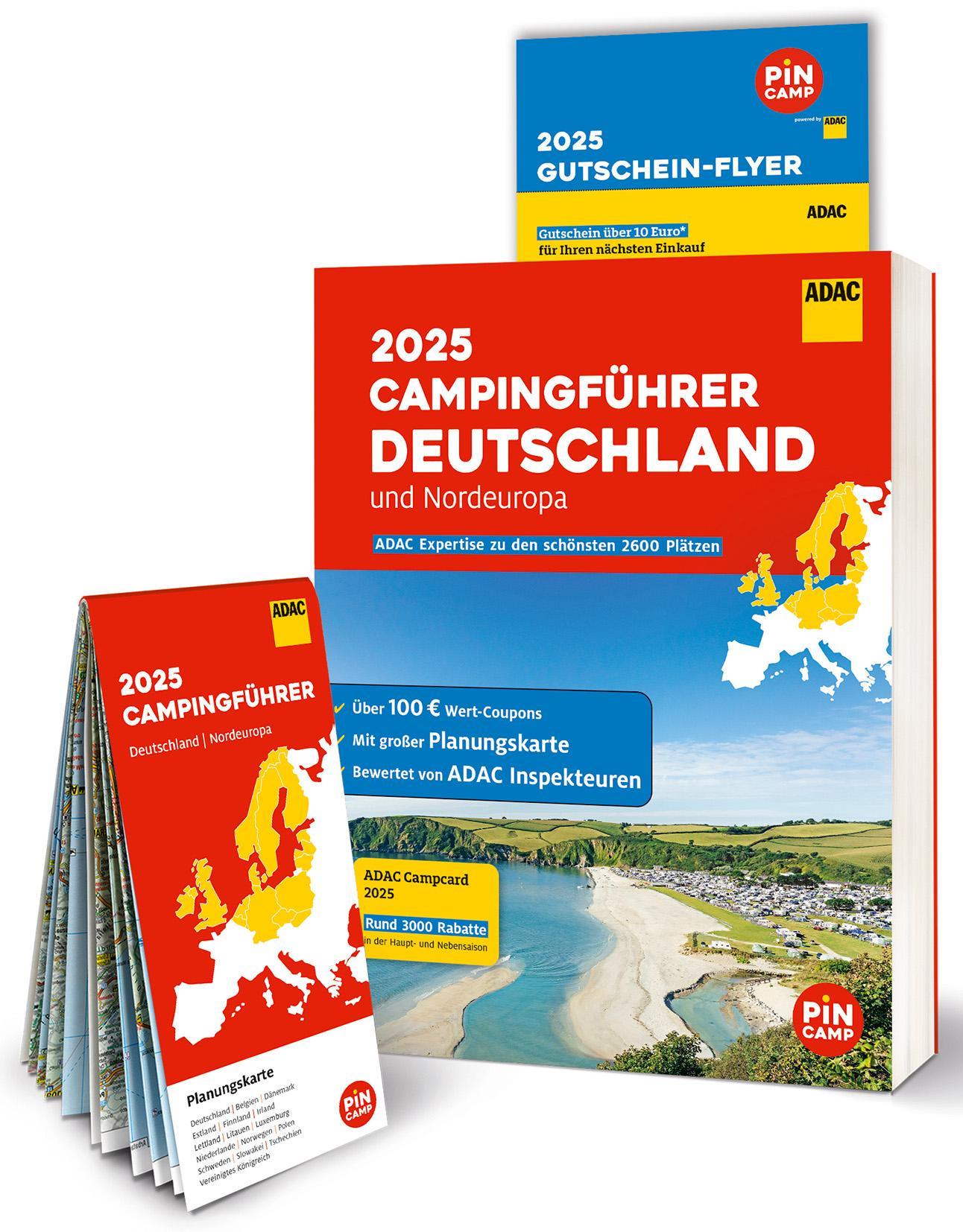 ADAC Campingführer Deutschland/Nordeuropa 2025: Mit ADAC Campcard und Planungskarten