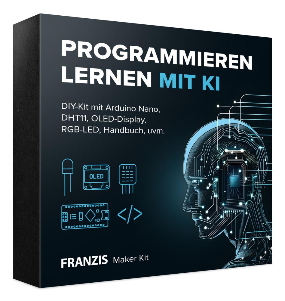 Buchcover: FRANZIS 67236 Maker Kit Programmieren lernen mit KI. Ab 14 Jahren.
