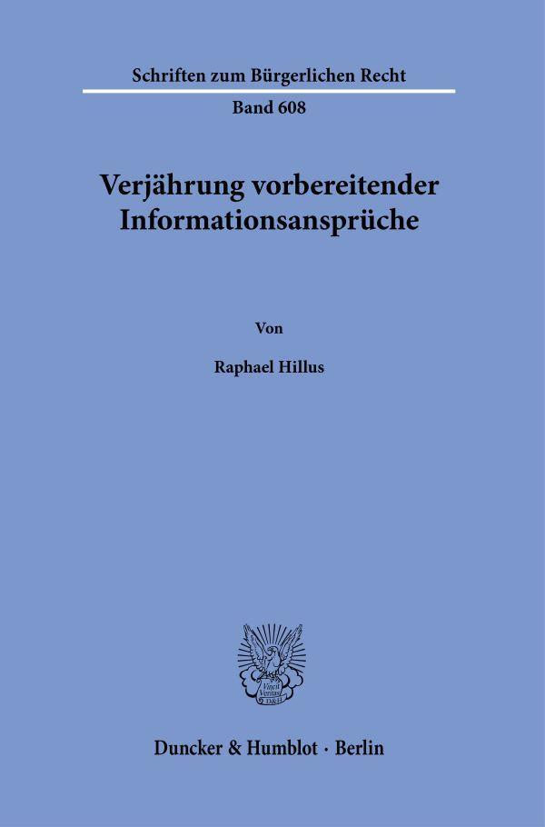 Verjährung vorbereitender Informationsansprüche