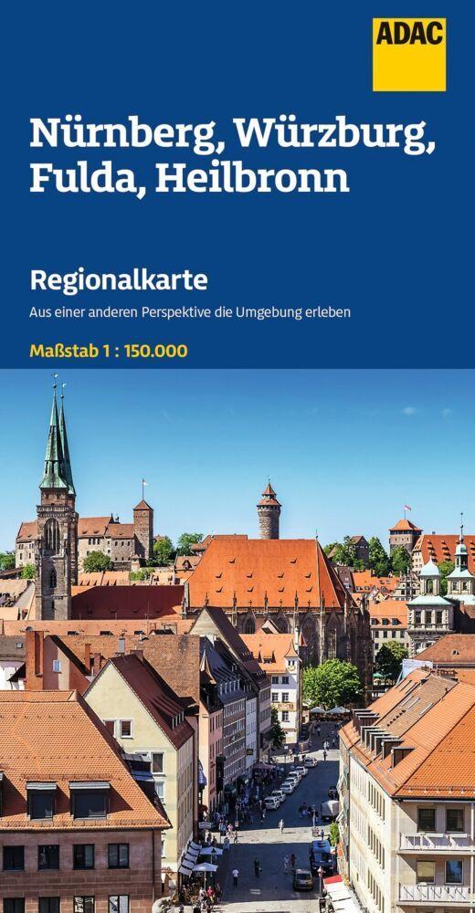 ADAC Regionalkarte 12 Nürnberg, Würzburg, Fulda, Heilbronn 1:150.000
