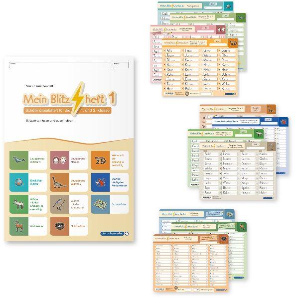 Mein Blitzheft 1 und Meine Blitzlesekarten Set 1-3 mit Stift \"Alles in einem\"