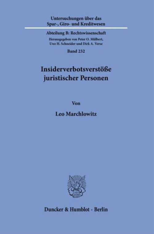 Insiderverbotsverstöße juristischer Personen