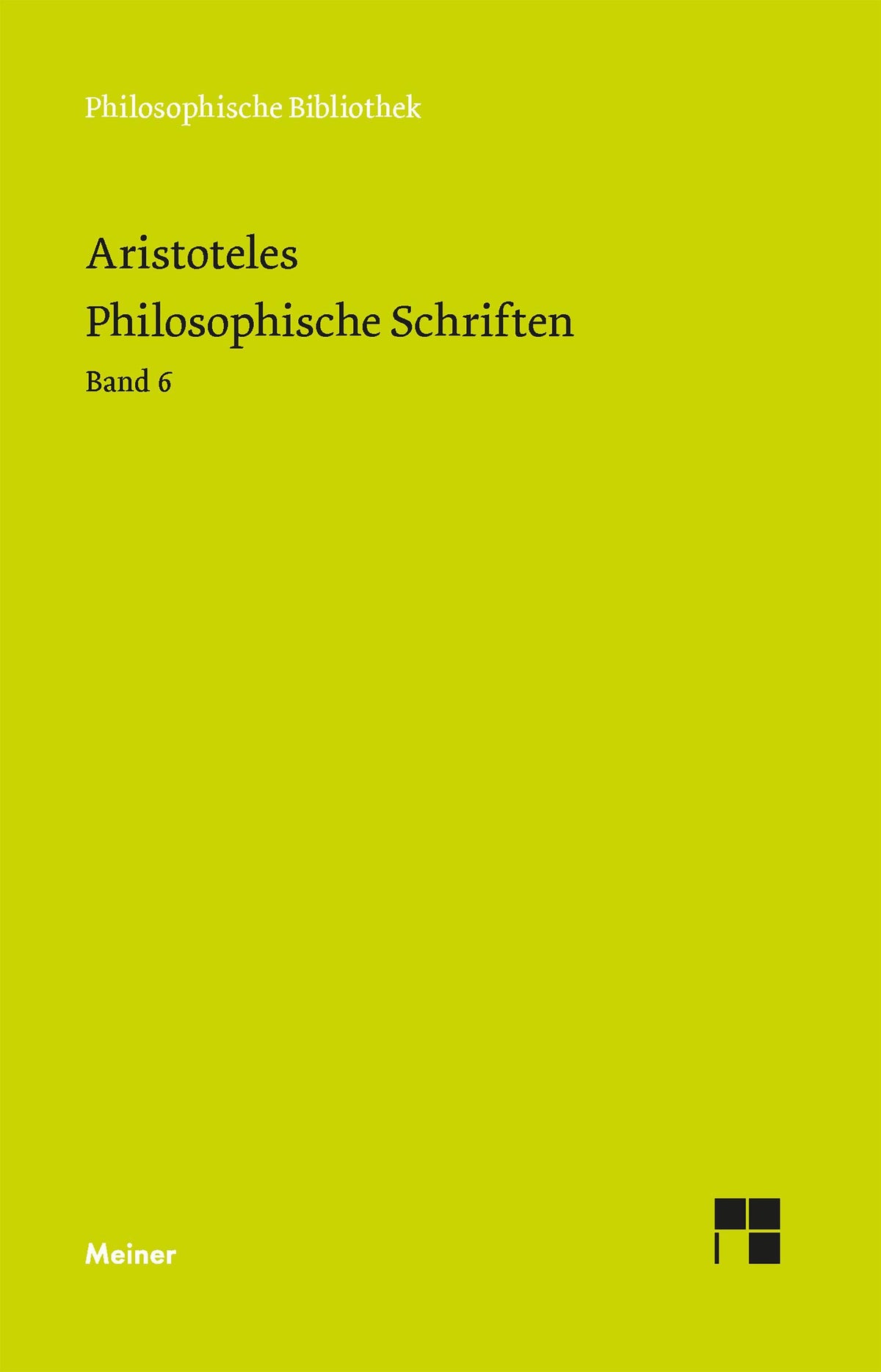 Buchcover: Philosophische Schriften. Band 6
