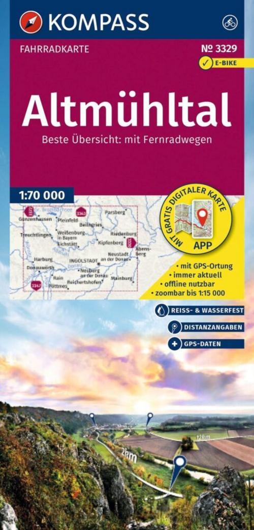 KOMPASS Fahrradkarte 3329 Altmühltal 1:70.000