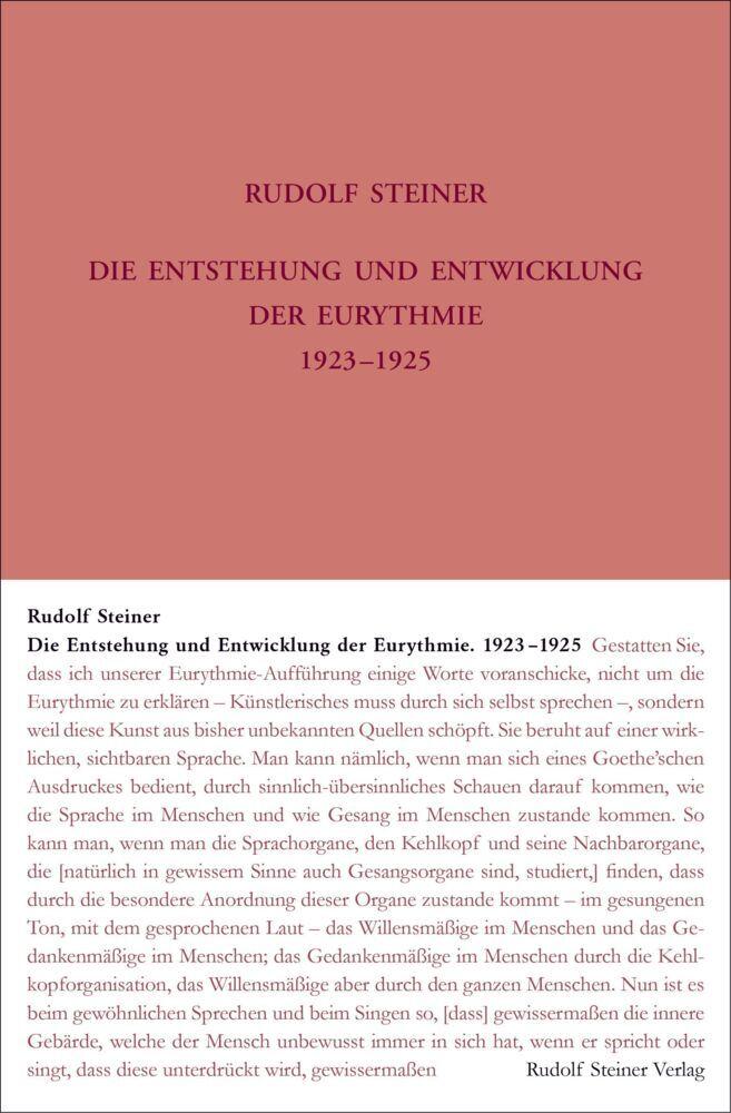 Buchcover: Die Entstehung und Entwicklung der Eurythmie 1923-1925