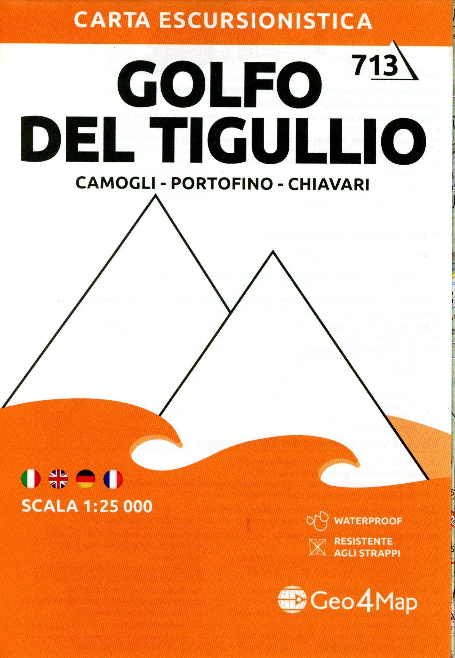 713 Golfo del Tigullio. Camogli-Portofino-Chiavari. Carta escursionistica 1:25.000