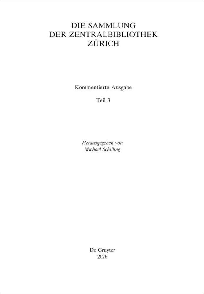 Buchcover: Die Sammlung der Zentralbibliothek Zürich