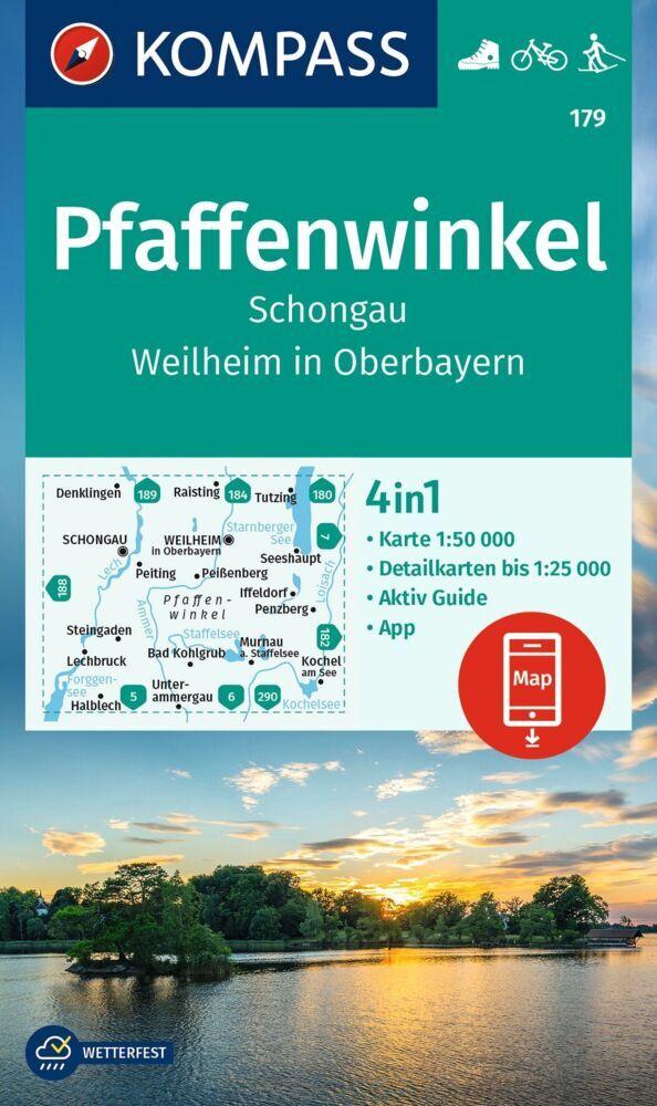 KOMPASS Wanderkarte 179 Pfaffenwinkel, Schongau, Weilheim i. OB 1:50.000