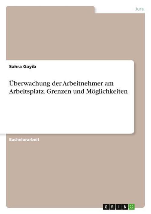 Überwachung der Arbeitnehmer am Arbeitsplatz. Grenzen und Möglichkeiten