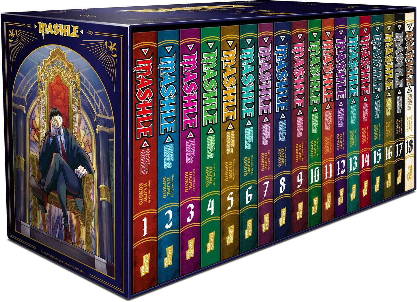 Mashle: Magic and Muscles Sammelschuber (inklusive Band 1-18): Witzige und verrückte Fantasy-Action für Fans von Magie und gestählten Muskeln! Die komplette Serie im schicken Schuber
