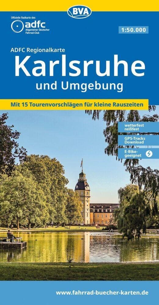BVA ADFC Regionalkarte Karlsruhe und Umgebung 1:50.000