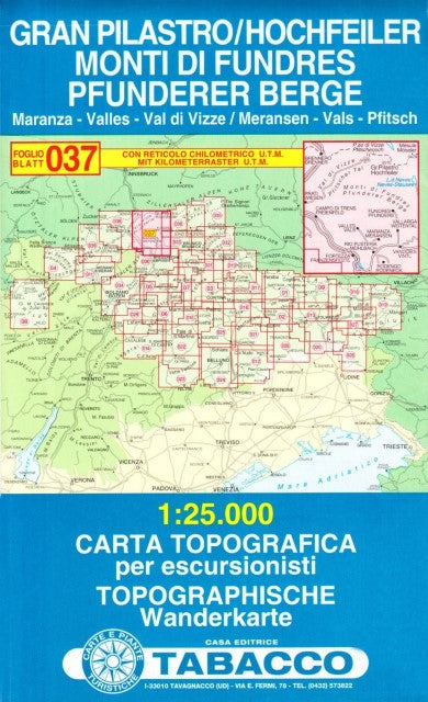 Tabacco Wandern 1 : 25 000 Pfunderer Berge Hochfeiler