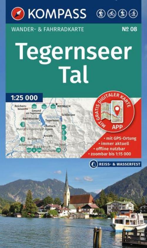 KOMPASS Wanderkarte 08 Tegernseer Tal 1:25.000