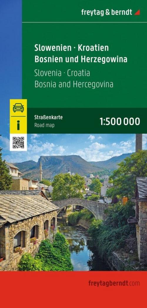 Slowenien - Kroatien - Bosnien und Herzegowina, Straßenkarte 1:500.000, freytag & berndt