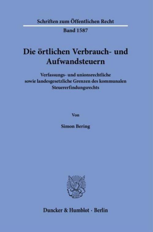 Die örtlichen Verbrauch- und Aufwandsteuern