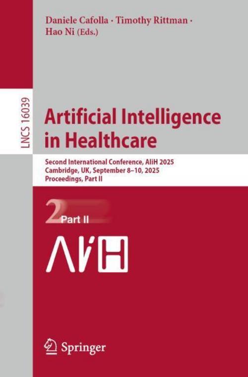 Buchcover: Artificial Intelligence in Healthcare