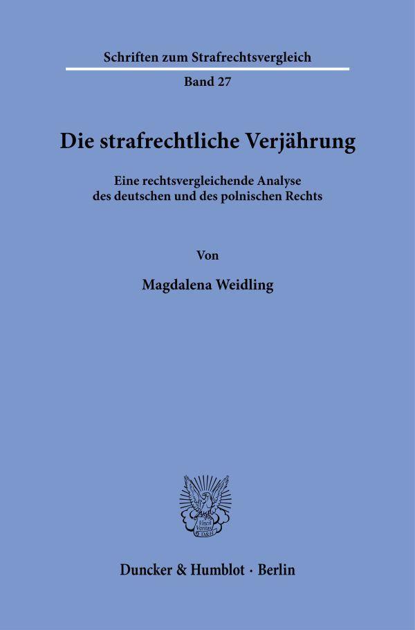 Die strafrechtliche Verjährung