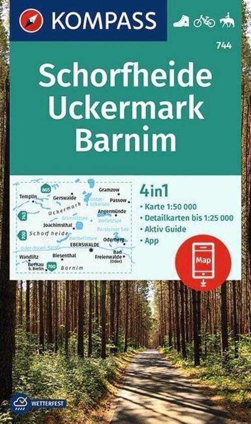 KOMPASS Wanderkarte 744 Schorfheide, Uckermark, Barnim 1:50.000
