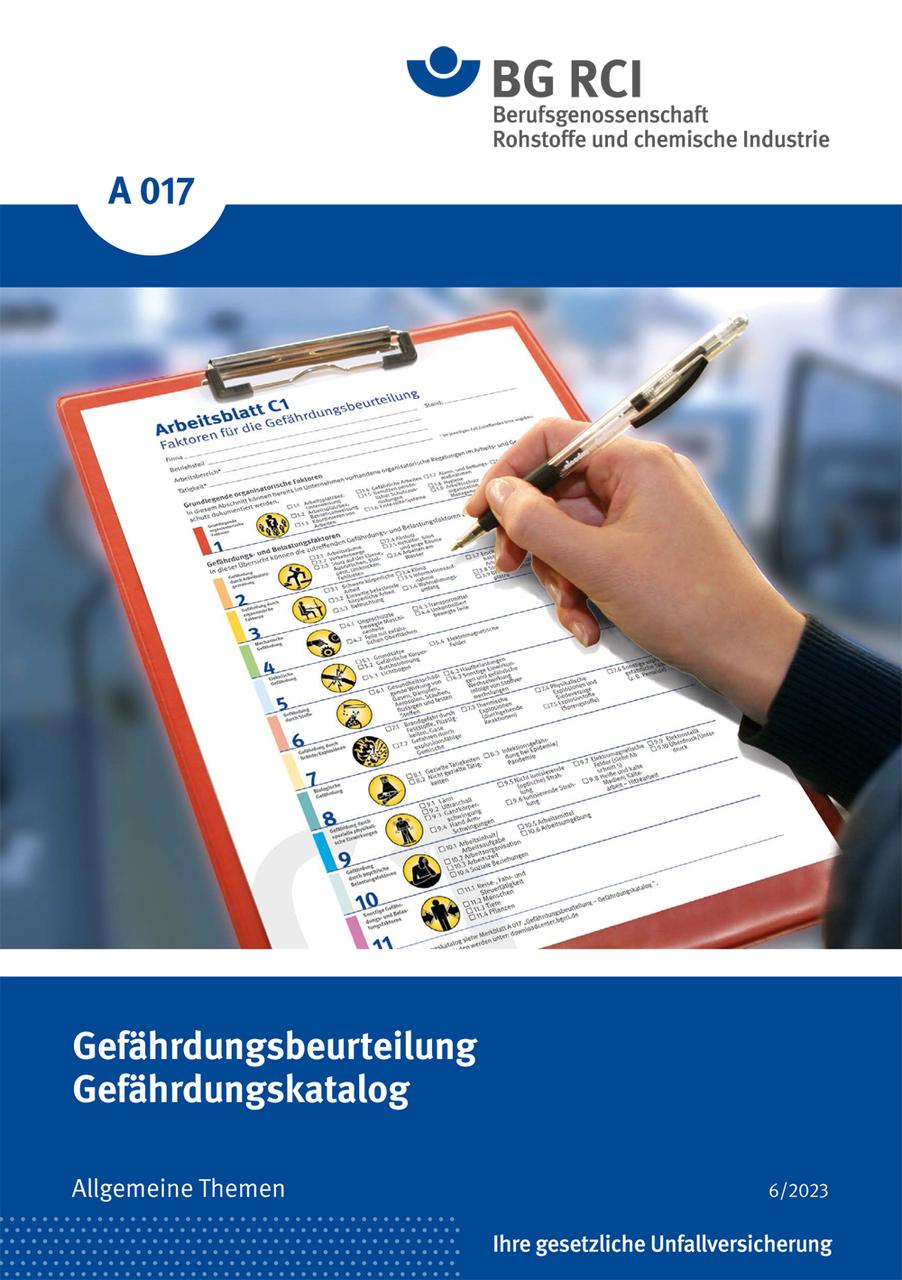 Buchcover: A 017 - Gefährdungsbeurteilung - Gefährdungskatalog