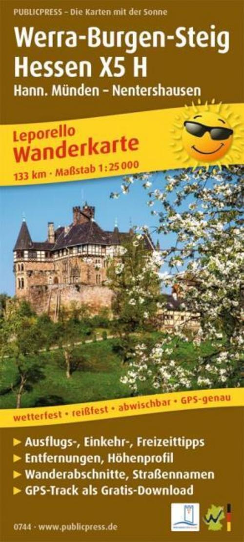 Wanderkarte Werra-Burgen-Steig Hessen X5 H, Hann. Münden - Nentershausen 1 : 25 000
