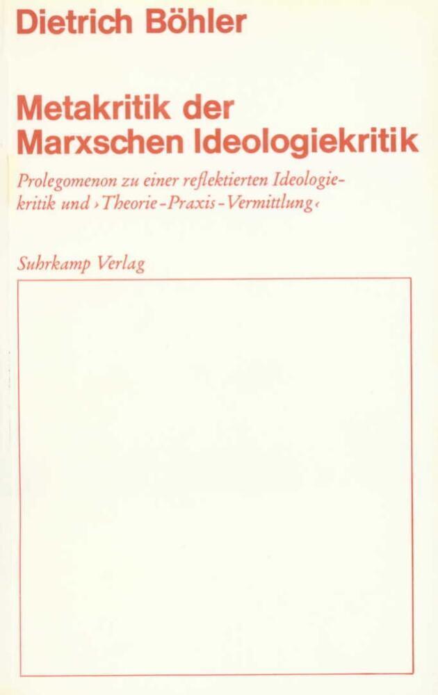 Buchcover: Metakritik der Marxschen Ideologiekritik
