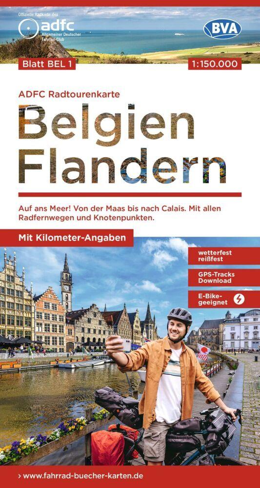 BVA ADFC Radtourenkarte Belgien Flandern, mit Knotenpunkten 1:150.000