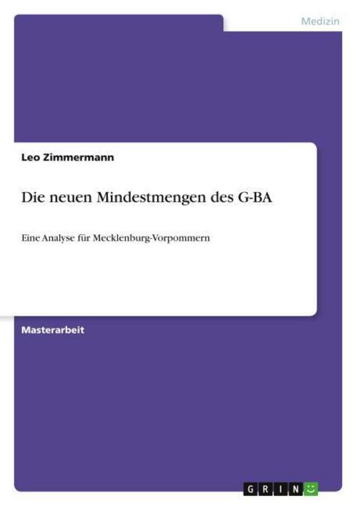 Buchcover: Die neuen Mindestmengen des G-BA