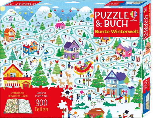 Buchcover: Puzzle & Buch: Bunte Winterwelt