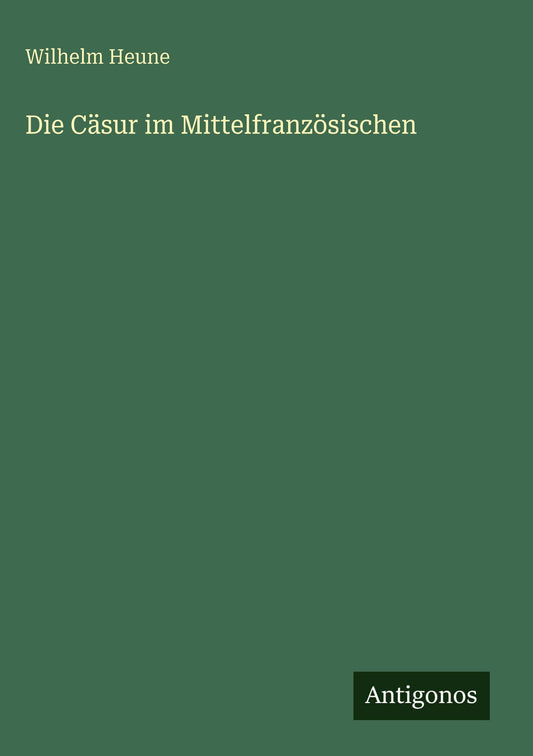 Die Cäsur im Mittelfranzösischen