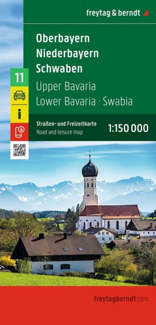 Oberbayern - Niederbayern - Schwaben, Straßen- und Freizeitkarte 1:150.000, freytag & berndt