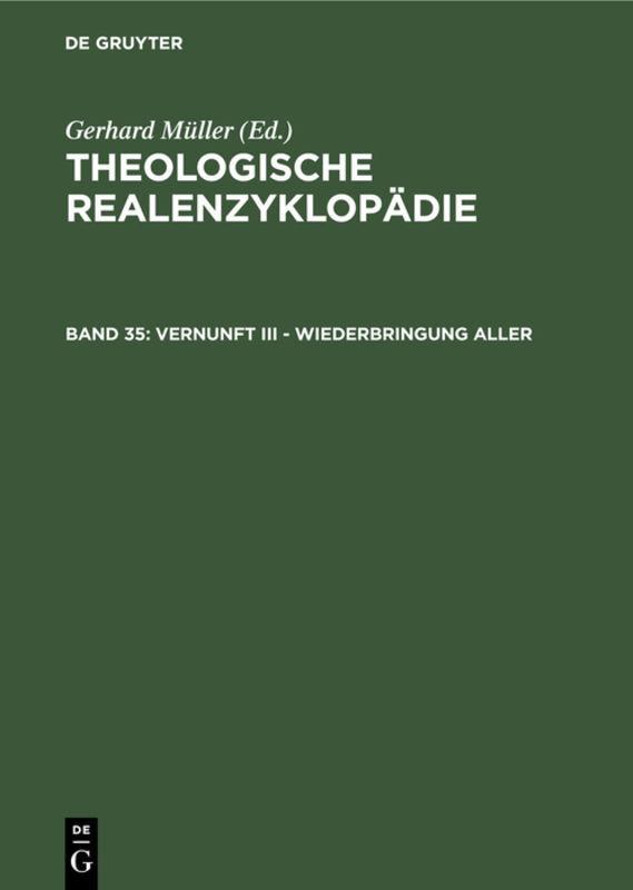 Vernunft III - Wiederbringung aller
