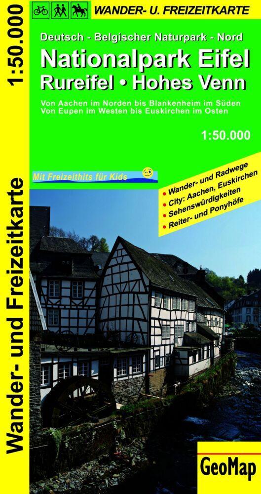 GeoMap/Nationalpark Eifel, Rureifel, Hohes Venn Wander- und Freizeitkarte