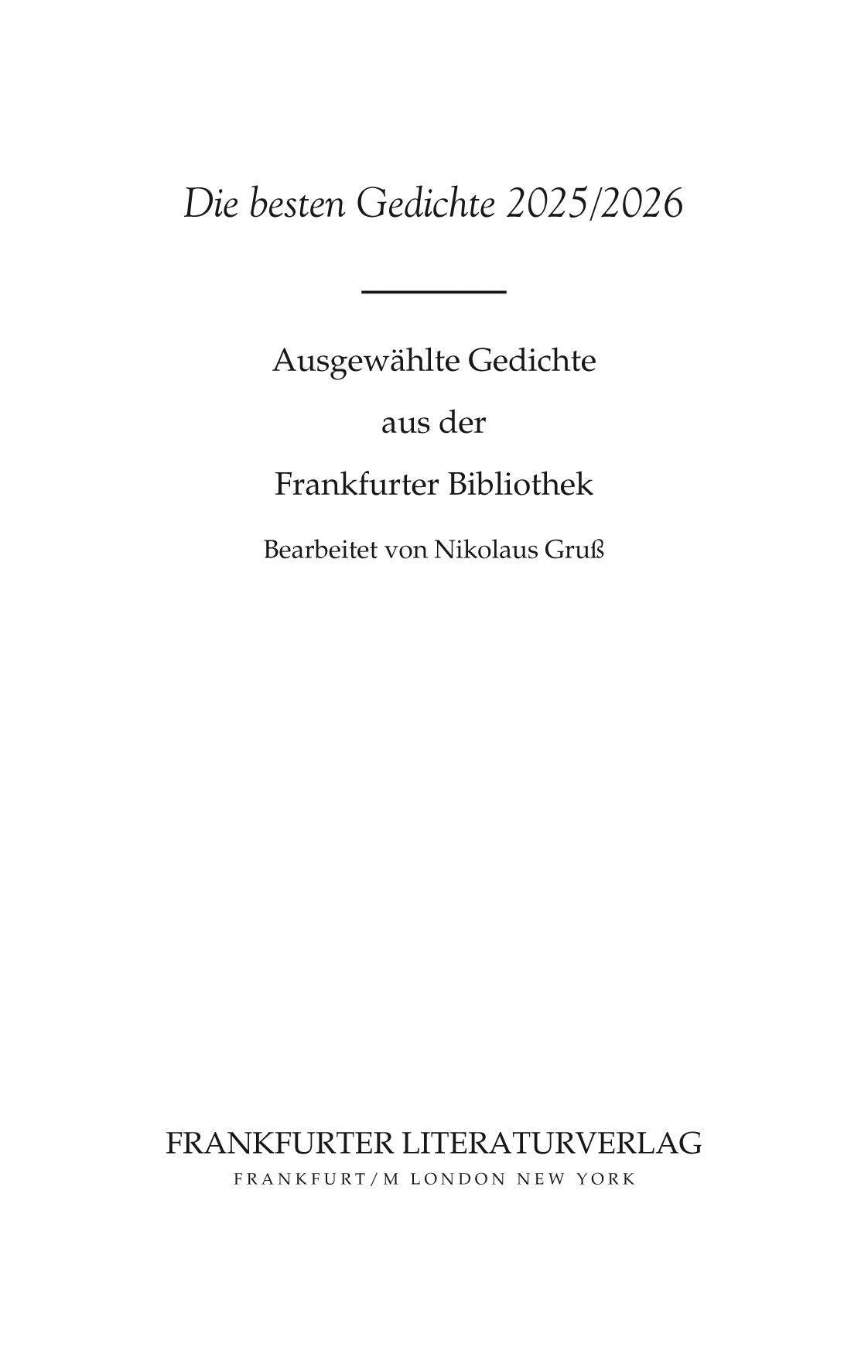 Die besten Gedichte 2025/2026