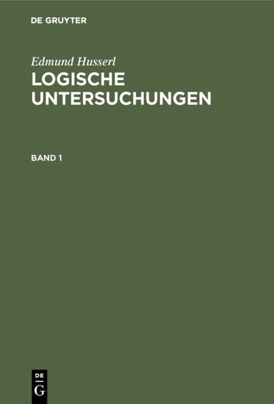 Buchcover: Logische Untersuchungen