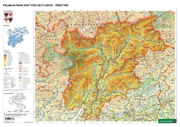 Schreibtischunterlage DUO, Schulhandkarte Südtirol-Trentino 1:450.000