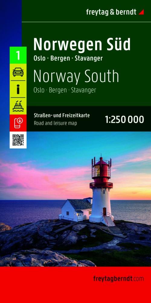 Norwegen Süd, Straßen- und Freizeitkarte 1:250.000, freytag & berndt