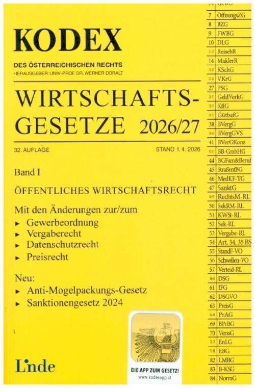KODEX Wirtschaftsgesetze Band I 2026/27