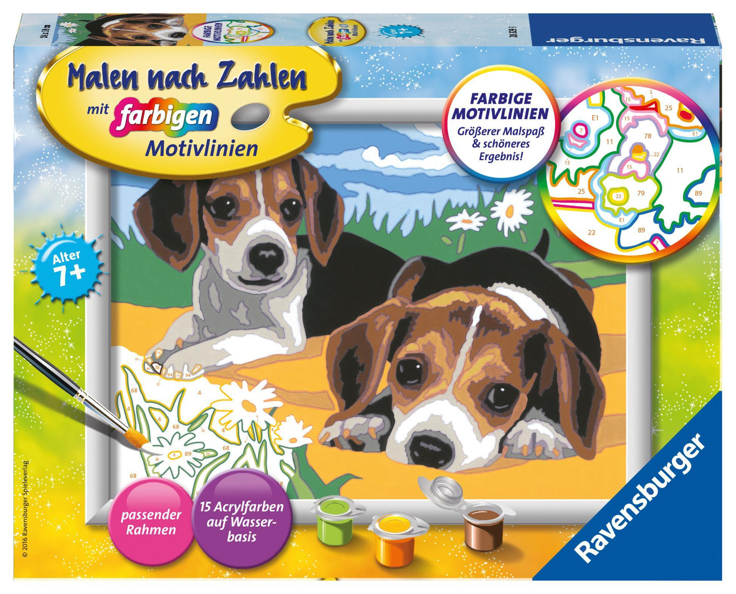 CreArt, Malen nach Zahlen Kinder - Jack Russell Welpen
