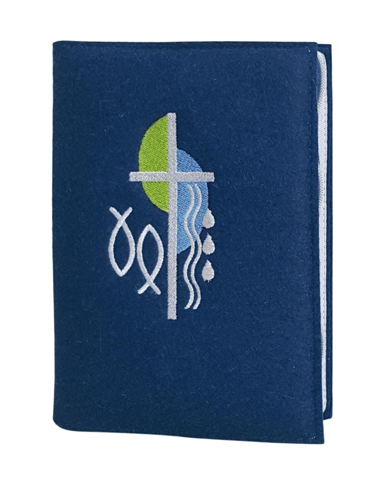 Buchcover: Gotteslobhülle Filz blau mit Reißverschluss