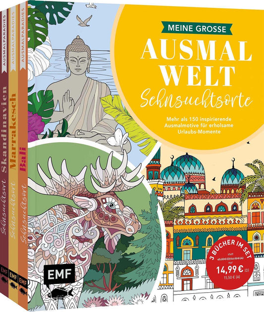 Buchcover: Meine große Ausmalwelt - Sehnsuchtsorte